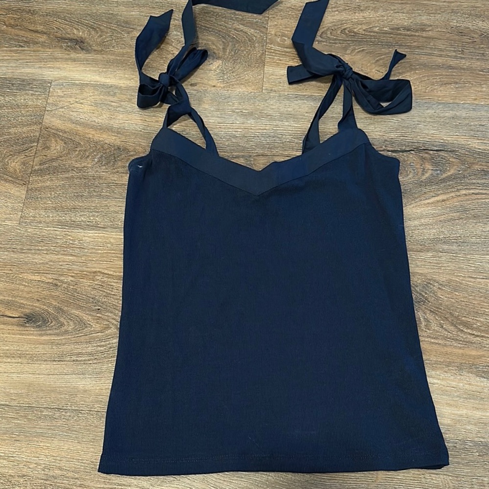 LOFT Blue Tank Top with Bow Straps